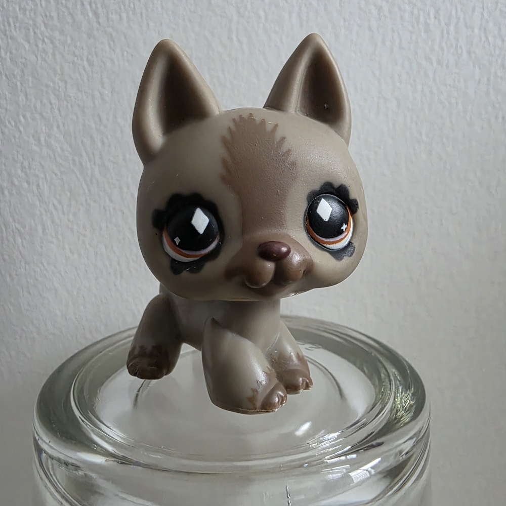 ✨️Authentic Littlest Pet Shop #491 Gray german shepherd dog